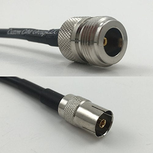 12 inch RG188 N FEMALE to DVB TV Pal Female Pigtail Jumper RF coaxial cable 50ohm Quick USA Shipping