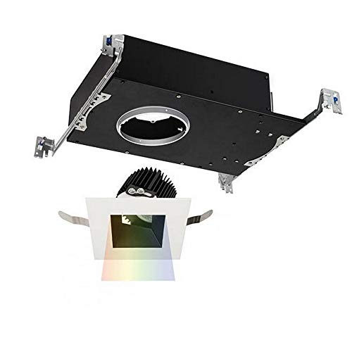 WAC Lighting R3ASAT-NCC24-BKWT Aether Color Changing LED Square Adjustable Trim with Light Engine Narrow Beam, Black White