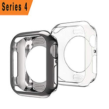 Load image into Gallery viewer, ISENXI Compatible for Apple Watch Case 40mm Series 5 Series 4,2 Pack Soft Plated TPU Protective Case Scratch Resistant Cover Replacement with Apple iWatch Series 4 Series 5 (2Pack(Clear+Black), 40MM)

