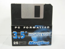 Load image into Gallery viewer, 25 pack Floppy Disks 3.5&quot; HD 1.44MB Black, Meritline Brand
