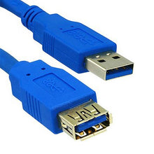 Load image into Gallery viewer, 10 feet USB 3.0 Extension Cable, Blue, Type A Male/Type A Female Plug, A Male to A Female Super Speed USB Extension Cable, USB Extension Cable Male to Female, CableWholesale
