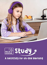 Load image into Gallery viewer, AILIHEN I35 Kid Headphones with Microphone Volume Limited 85dB Children Girls Boys Teen Lightweight Foldable Wired Headset for School Online Course Chromebook Cellphones Tablets (Pink Purple)
