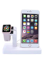 Load image into Gallery viewer, 2 in 1 Stand Holder &amp; Charging Docking Station, Charger Stand Dock Compatible with Apple Watch Series 3 2 1, iWatch, iPhone, iPod -White
