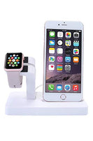 2 in 1 Stand Holder & Charging Docking Station, Charger Stand Dock Compatible with Apple Watch Series 3 2 1, iWatch, iPhone, iPod -White