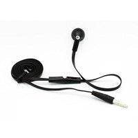 Flat Wired Headset MONO Handsfree Earphone Mic Single Earbud Headphone [3.5mm] [Black] for ASUS ZenFone Max Plus M1 - Blackberry DTek50 - BLU Advance 5.0
