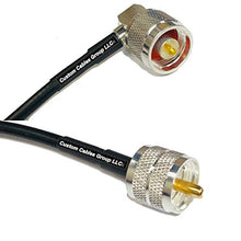Load image into Gallery viewer, 25 feet RFC195 KSR195 Silver Plated N Male Angle to PL259 UHF Male RF Coaxial Cable
