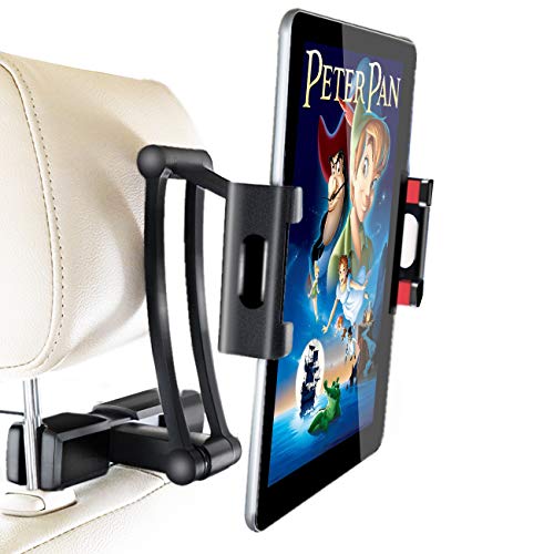 Car Tablet Headrest Holder, Backseat Tablet Mount-INNOMAX Car iPad Headrest Adjustable Stand with Long Arm for Apple iPad Pro/Air/Mini,Samsung Tablet, Fire Tablets, Phones, All from 5-12.5-Black