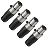 Seismic Audio - Four (4) New Mini Female XLR 3 Pin Connector/Plug for Cable