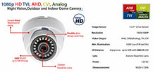 Load image into Gallery viewer, Evertech HD 1080p AHD TVI CVI Analog Indoor Outdoor Dome Security Cameras - 4 Pack
