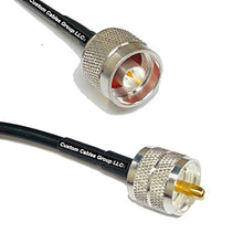 Load image into Gallery viewer, 50 feet RFC195 KSR195 Silver Plated N Male to PL259 UHF Male RF Coaxial Cable
