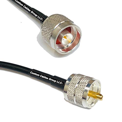50 feet RFC195 KSR195 Silver Plated N Male to PL259 UHF Male RF Coaxial Cable