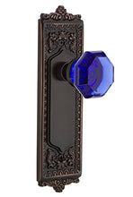 Load image into Gallery viewer, Nostalgic Warehouse 724556 Egg &amp; Dart Plate Privacy Waldorf Cobalt Door Knob in Timeless Bronze, 2.375
