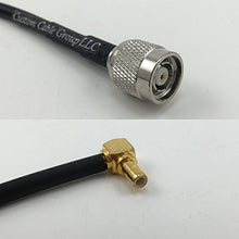 Load image into Gallery viewer, 12 inch RG188 RP-TNC MALE to SMB MALE ANGLE Pigtail Jumper RF coaxial cable 50ohm Quick USA Shipping
