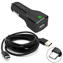 Load image into Gallery viewer, 24W USB Adaptive Fast Car Charger 6ft Type-C Turbo Cable Quick Charge 3.0 with Smart Detect DC Power Adapter Adaptive Compatible with LG G Pad X II 10.1 - Samsung Galaxy Tab S3 9.7

