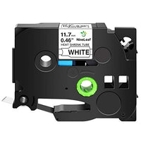 NineLeaf 1 Pack Black on White Heat Shrink Tubes Label Tape Compatible for Brother HSe-231 HSe231 HS231 HS-231 P-Touch GL-100 PT200 PT1000 PT1100 PT1200 PT-E200 PT1180 ST1150 Label Maker
