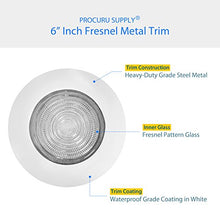 Load image into Gallery viewer, PROCURU 6&quot; Fresnel Glass Lens with White Metal Shower Trim - for Wet Locations - for 6&quot; Recessed Can Lights - UL Listed (White-Fresnel (1-Pack))
