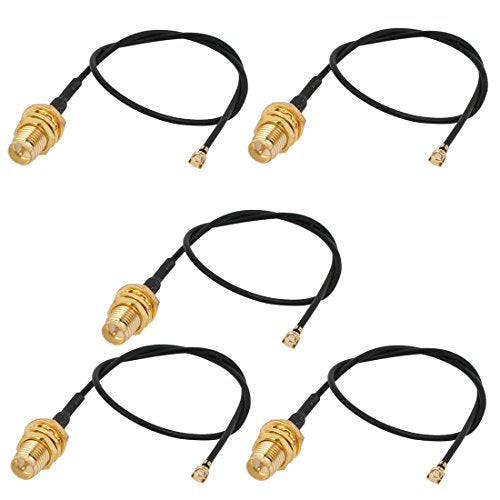Aexit RF1.37 Soldering Distribution electrical Wire IPEX to SMA Antenna WiFi Pigtail Cable 30cm Long for Router 5pcs