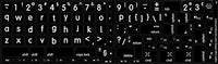 Apple NS English Large Lettering Non-Transparent Keyboard Labels Black Background (Lower CASE) for Desktop, Laptop and Notebook