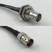 12 inch RG188 BNC FEMALE BIG BULKHEAD to BNC FEMALE Pigtail Jumper RF coaxial cable 50ohm Quick USA Shipping