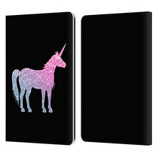 Load image into Gallery viewer, Head Case Designs Officially Licensed PLdesign Hot Pink Silver Sparkly Unicorn Leather Book Wallet Case Cover Compatible with Kindle Paperwhite 1 / 2 / 3

