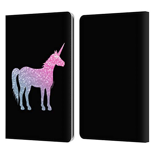 Head Case Designs Officially Licensed PLdesign Hot Pink Silver Sparkly Unicorn Leather Book Wallet Case Cover Compatible with Kindle Paperwhite 1 / 2 / 3