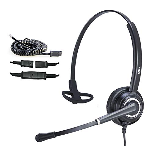 MKJ RJ9 Phone Headset with Noise Cancelling Microphone Telephone Headset for Office Phones, Compatible with Cisco 6921 CP-7821 7861 7941G 7942G 7945G 7960G 7962G 7965G 7975G 8811 8851 8865 9971 etc