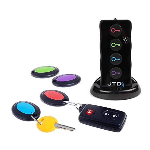JTD Wireless RF Item Locator/Key Finder with LED Flashlight and Base Support. with 4 Receivers Key Finder-Wireless Key RF Locator, Remote Control, Pet, Cell, Wireless RF Remote Item, Wallet Locator