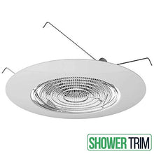 Load image into Gallery viewer, Four-Bros Lighting FLP 6&quot; Inch Fresnel Glass Lens with White Plastic Trim-60 Watt Max. -for Wet Locations-Shower Can Light Trim-Ul Listed
