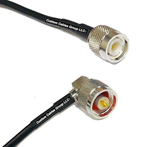 50 feet RFC195 KSR195 Silver Plated TNC Male to N Male Angle RF Coaxial Cable
