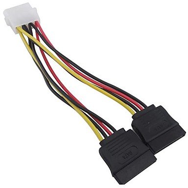 FASEN 4 PIN IDE/Molex to 2 SATA 15 Pin Power Adapter cable