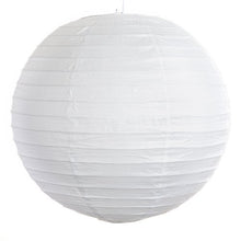 Load image into Gallery viewer, (Set of 3) Round Party Lanterns (18 Inch, White Even Ribbed Paper Lanterns)
