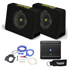 Load image into Gallery viewer, Alpine MRV-M500 Amplifier and Two Kicker TCWC104 CompC 10&quot; Subwoofers in Truck Enclosures 4-Ohm each - Includes wire kit
