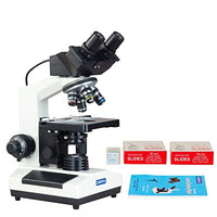 OMAX 40X-2000X Digital Binocular Biological Compound Microscope with Built-in 3.0MP USB Camera and 100 Pieces Glass Slides and Covers and 100 Sheets Microscope Lens Cleaning Paper