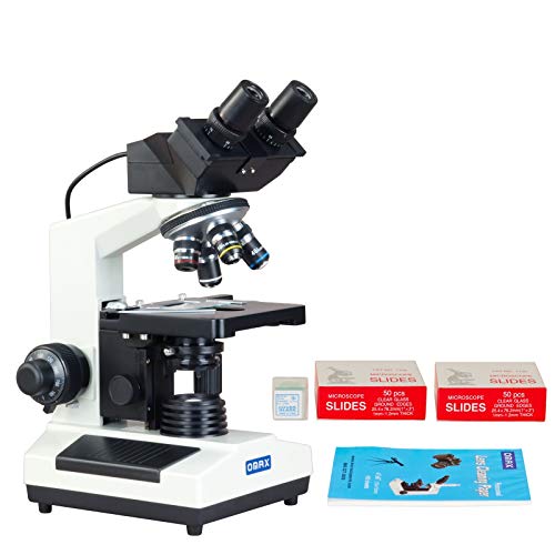 OMAX 40X-2000X Digital Binocular Biological Compound Microscope with Built-in 3.0MP USB Camera and 100 Pieces Glass Slides and Covers and 100 Sheets Microscope Lens Cleaning Paper