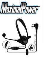 MaximalPower 2 Pin Earpiece Headphone Overhead Headset with Mic for Motorola Walkie Talkie 2 Way Radio cls1110 cls1410 CP200 GP88 300 CT150 P040 PRO1150 SP10 XTN500 (1 Pack)