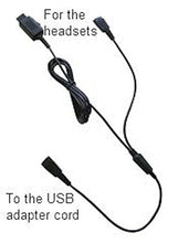 Load image into Gallery viewer, USB Training Headset Bundle | 2 Ultra Monaural USB Headsets w/Detachable USB Cord Included, 1 Y-Cord Training Adapter - Complete Set-up
