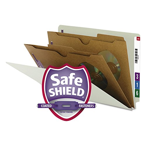 Smead 29710 Pressboard End Tab Classification Folder Pockets Legal Six-Section 10/Box