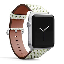 Load image into Gallery viewer, Compatible with Apple Watch Series 5, 4, 3, 2, 1 (Small Version 38/40 mm) Leather Wristband Bracelet Replacement Accessory Band + Adapters - Avocado Fabric

