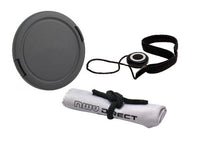 Lens Cap Side Pinch (82mm) + Lens Cap Holder + Nw Direct Microfiber Cleaning Cloth for Nikon D3500