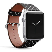 Load image into Gallery viewer, Compatible with Big Apple Watch 42mm, 44mm, 45mm (All Series) Leather Watch Wrist Band Strap Bracelet with Adapters (Shark Fin Dolphin)
