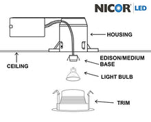 Load image into Gallery viewer, NICOR Lighting 4 inch Black Recessed Baffle Trim for MR16 Bulb (14002BK)
