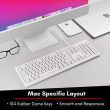 Load image into Gallery viewer, Macally Full-Size USB Wired Keyboard for Mac Mini/Pro, iMac Desktop Computer, MacBook Pro/Air Desktop w/ 16 Compatible Apple Shortcuts, Extended with Number Keypad, Rubber Domed Keycaps - Spill Proof

