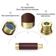 Load image into Gallery viewer, Pirate Monocular Telescope for Kids &amp; Adults, Handheld Collapsible Brass Telescope 25x30 Zoomable Portable Pirate Spyglass for Cruise Ship Travel Watching Games Hiking Hunting and More
