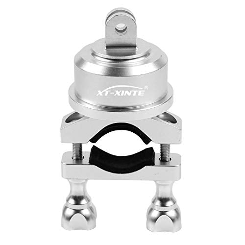 XT-XINTE 360 Swivel Rotating Bar Bike Mount for 22-32MM Selfshot Arm Compatible for GoPro Hero Series Cycling Skydiving Skiing Silver (Silver)