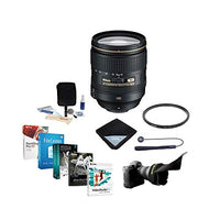 Nikon 24-120mm f/4G ED-IF AF-S NIKKOR VR Lens - - Bundle with 77mm WA UV Filter, Lens Wrap, Flex Lens Shade, Cleaning Kit, Lens Cap Leash, Professional Software Package