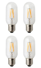 Load image into Gallery viewer, JCKing 4-Pack 4W E27 LED Filament Tube Light Bulb, Tube Shape Bullet Top, 40W Equivalent Replacement Warm White 2700K 400LM
