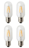 JCKing 4-Pack 4W E27 LED Filament Tube Light Bulb, Tube Shape Bullet Top, 40W Equivalent Replacement Warm White 2700K 400LM