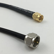 Load image into Gallery viewer, 12 inch RG188 SMA MALE to F MALE Pigtail Jumper RF coaxial cable 50ohm Quick USA Shipping

