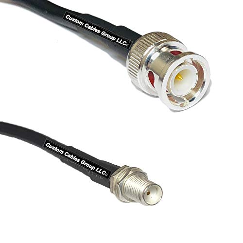 6 feet RFC195 KSR195 Silver Plated BNC Male to SMA Female RF Coaxial Cable