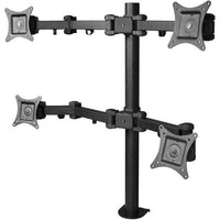 Siig, Articulating Quad Monitor Desk Mount Mounting Kit ( Desk Clamp Mount, 4 Mounting Arms ) For Plasma / Lcd / Tv Steel Black Screen Size: 13